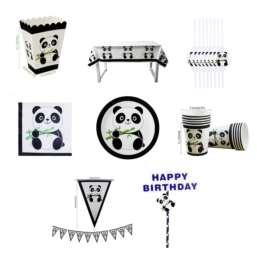 Amawill панда шарики с пандой вечерние украшения поставки днем рождения баннер 7D