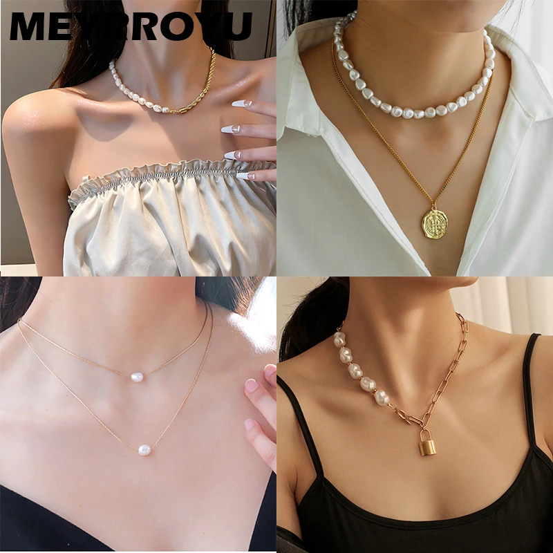 MEYRROYU Stainless Steel New Punk Hip Hop Geometric Pearl Pendant Necklace For Women Chain 2021 Trend Gift Party Fashion Jewelry
MEYRROYU Stainless Steel New Punk Hip Hop Geometric Pearl Pendant Necklace For Women Chain 2021 Trend Gift Party Fashion Jewelry