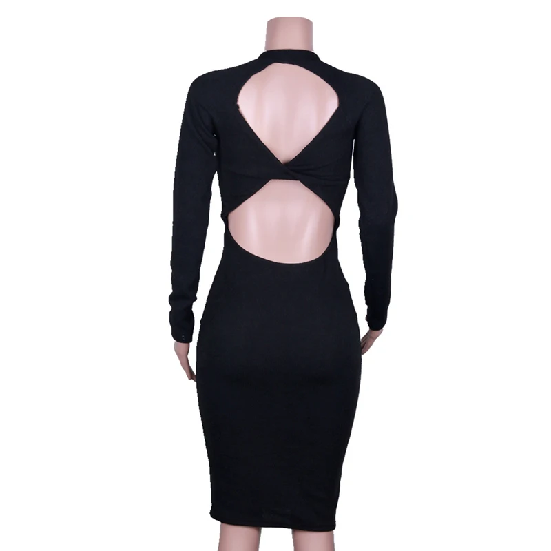 Women Solid Backless Sexy Dress Spring Vintage Skinny Party Night Knitted Bodycon Sweater Long Length Dresses Vestidos Female
Women Solid Backless Sexy Dress Spring Vintage Skinny Party Night Knitted Bodycon Sweater Long Length Dresses Vestidos Female