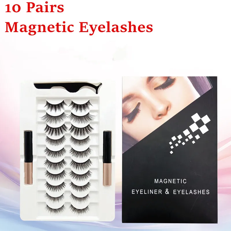 10 Pairs Magnetic False Eyelashes With Eyeliner And Tweezer False Natural Mink Lashes Female Makeup Eyelashes Extension Kit
10 Pairs Magnetic False Eyelashes With Eyeliner And Tweezer False Natural Mink Lashes Female Makeup Eyelashes Extension Kit