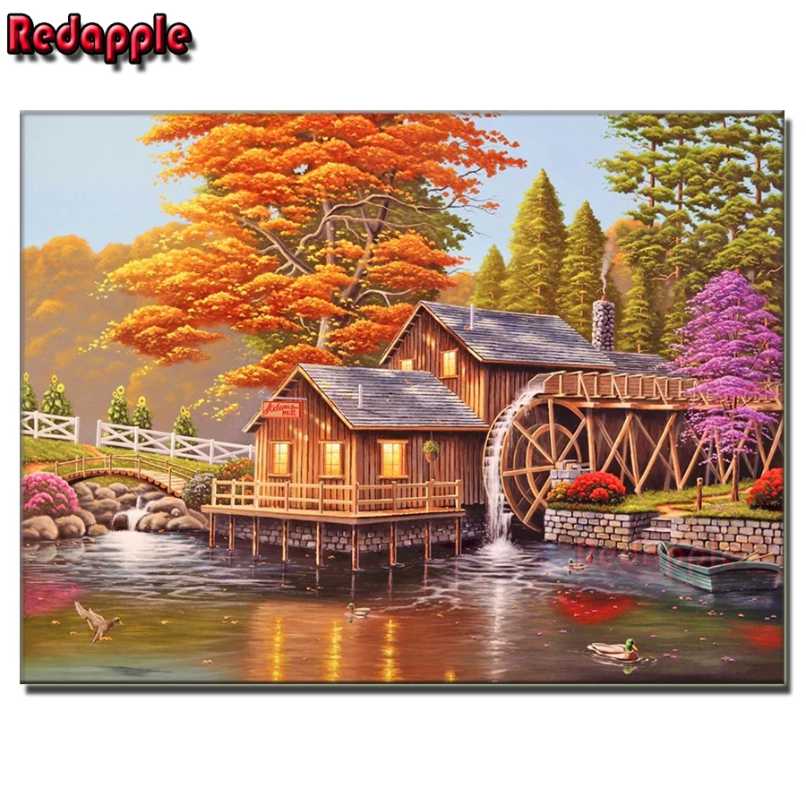 Wooden House Waterwheel 5D DIY Full Round square Drill Diamond Painting Mosaic Kit fall scenic sale embroidery Home Decoration
Wooden House Waterwheel 5D DIY Full Round square Drill Diamond Painting Mosaic Kit fall scenic sale embroidery Home Decoration