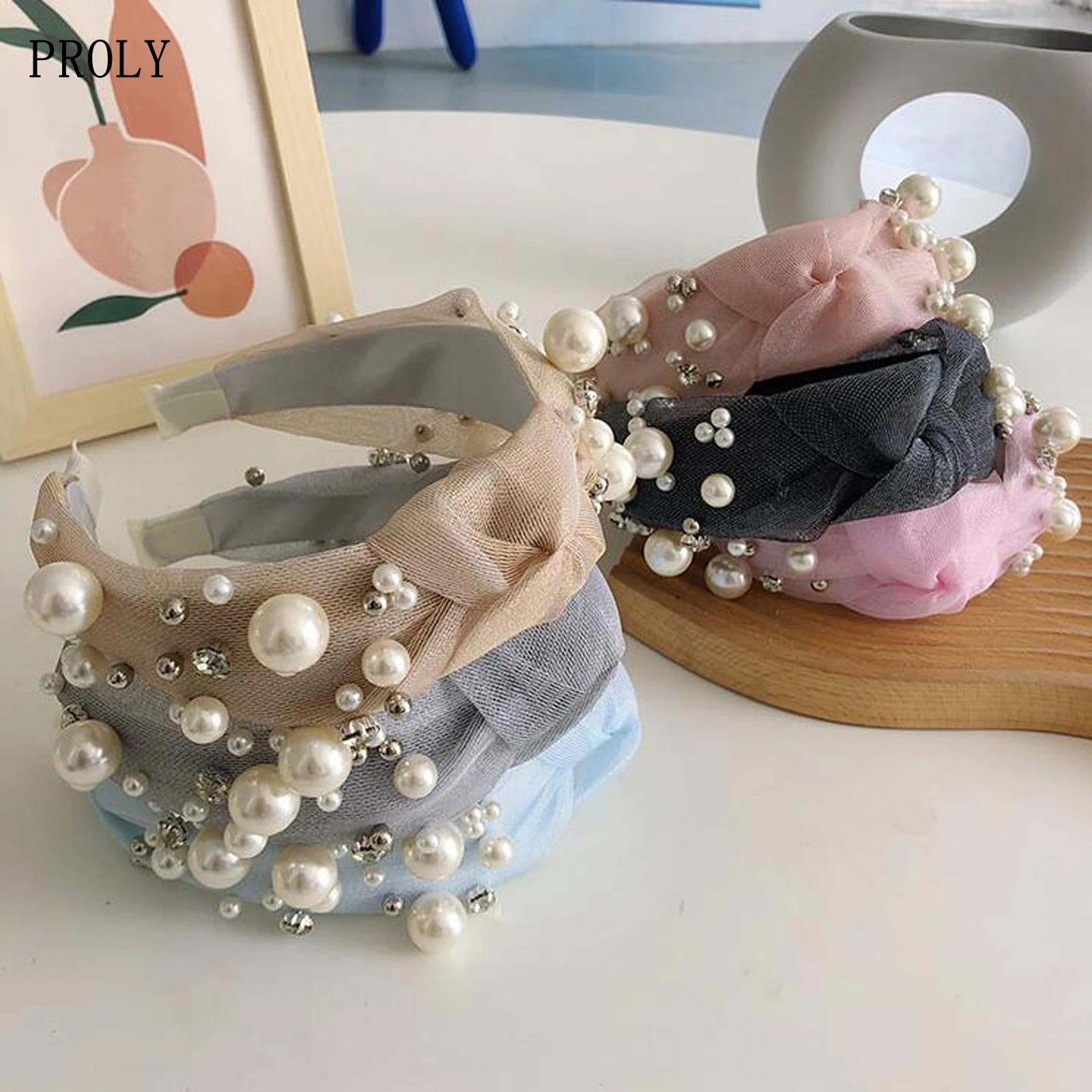 PROLY New Spring Summer Headband For Women Pearls Lace Mesh Hairband Center Knot Headwear Adult Casual Hair Accessories
PROLY New Spring Summer Headband For Women Pearls Lace Mesh Hairband Center Knot Headwear Adult Casual Hair Accessories
