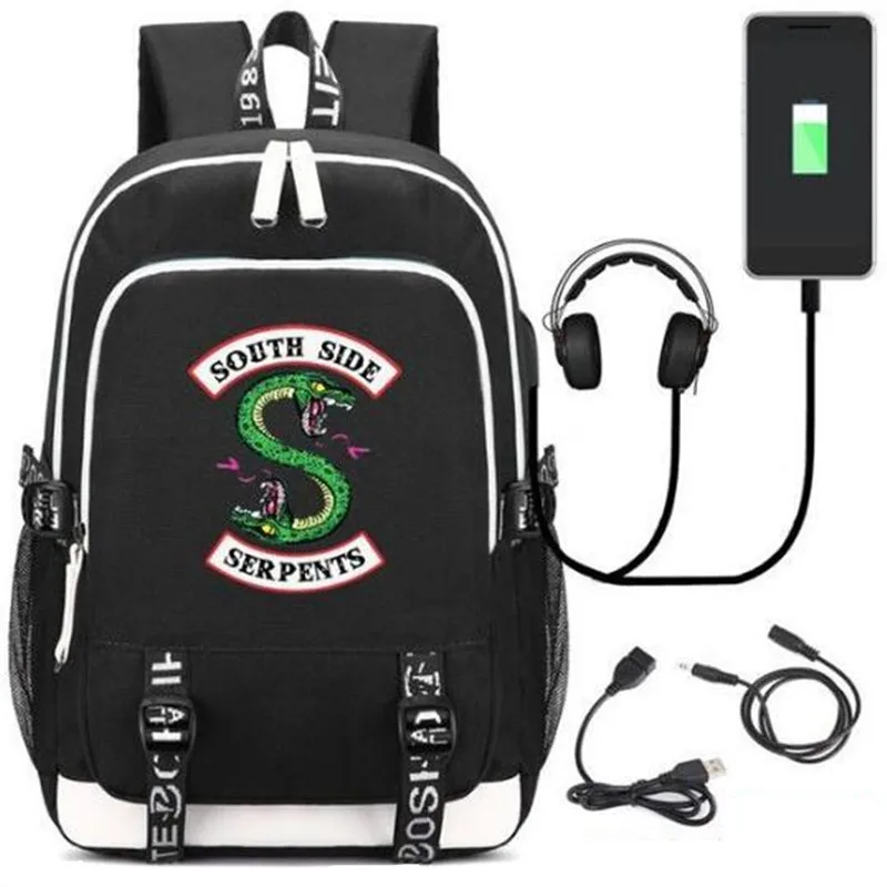 Рюкзак Riverdale South Side Serpents RHS R ранец с USB-портом для зарядки/замком/гарнитурой