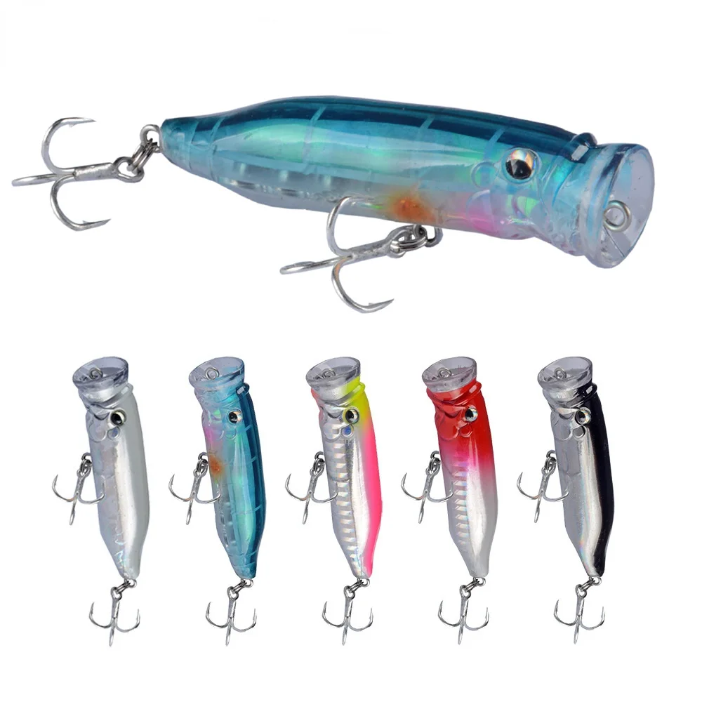 5pcs/set Popper Fishing Lure Lying 7cm 9.4g Bionic Artificial Plastic Bait Alice Mouth Bass Bait Wobblers with Blood Groove Hook
5pcs/set Popper Fishing Lure Lying 7cm 9.4g Bionic Artificial Plastic Bait Alice Mouth Bass Bait Wobblers with Blood Groove Hook