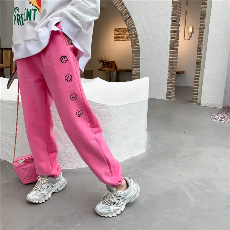 2021Children's Wear Net Red Fried Street Casual Pants Boys' and Girls' Smiling Face Printed Pants Women's Wear mommy and me clo
2021Children's Wear Net Red Fried Street Casual Pants Boys' and Girls' Smiling Face Printed Pants Women's Wear mommy and me clo