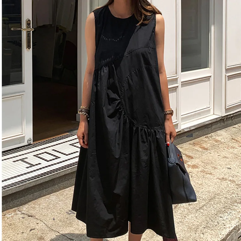 LANMREM Causal Korean Sleeveless Women's Mid Length Loose Temperament Thin Irregular A-line Dress Summer 2021 New Arrival 2K1882
LANMREM Causal Korean Sleeveless Women's Mid Length Loose Temperament Thin Irregular A-line Dress Summer 2021 New Arrival 2K1882