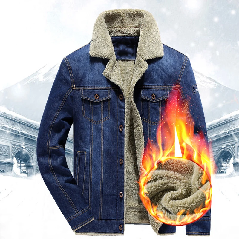 Autumn Winter Denim Jacket Men Thick Warm Windbreaker Jeans Coat Men Plus Size M-6XL Turn Down Collar Mens Outerwear
Autumn Winter Denim Jacket Men Thick Warm Windbreaker Jeans Coat Men Plus Size M-6XL Turn Down Collar Mens Outerwear