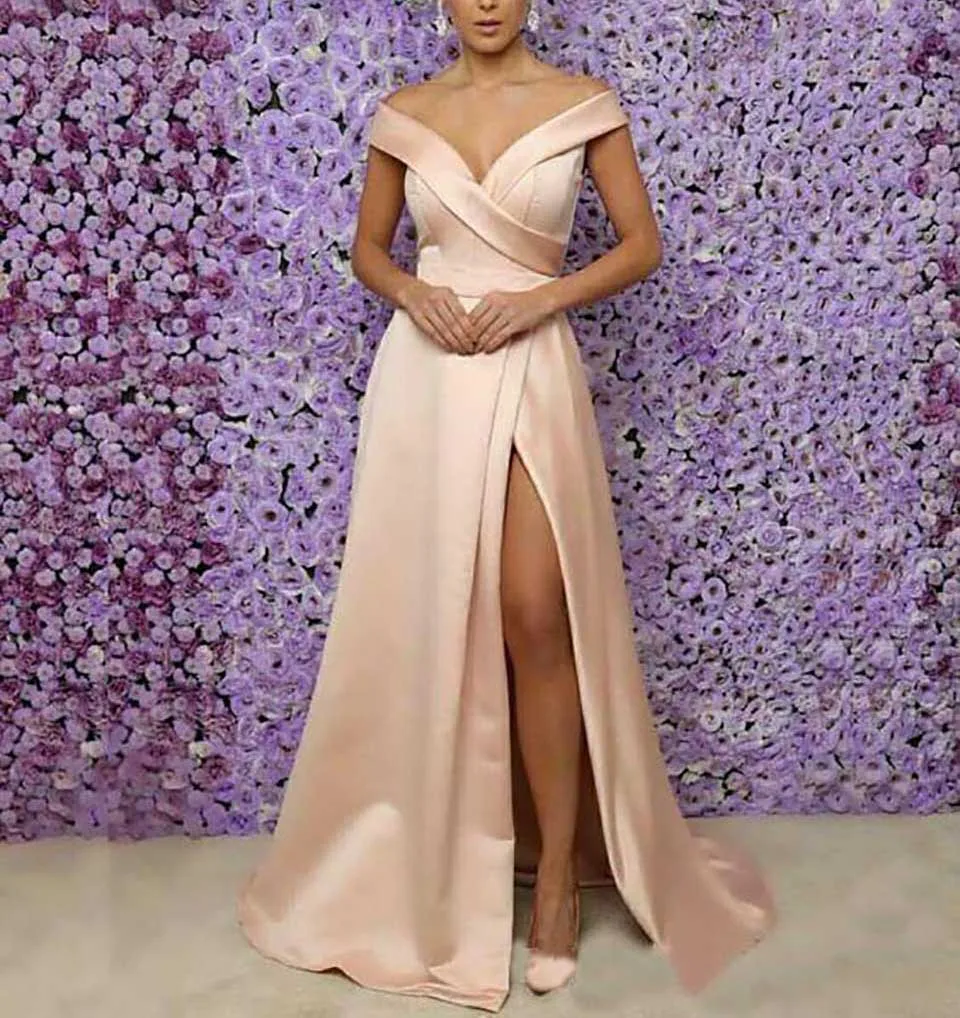 Boat neck Short Sleeve Sexy Thigh-High Slit Dress Prom Dresses Court train Champagne Bridesmaid Dresses
Boat neck Short Sleeve Sexy Thigh-High Slit Dress Prom Dresses Court train Champagne Bridesmaid Dresses