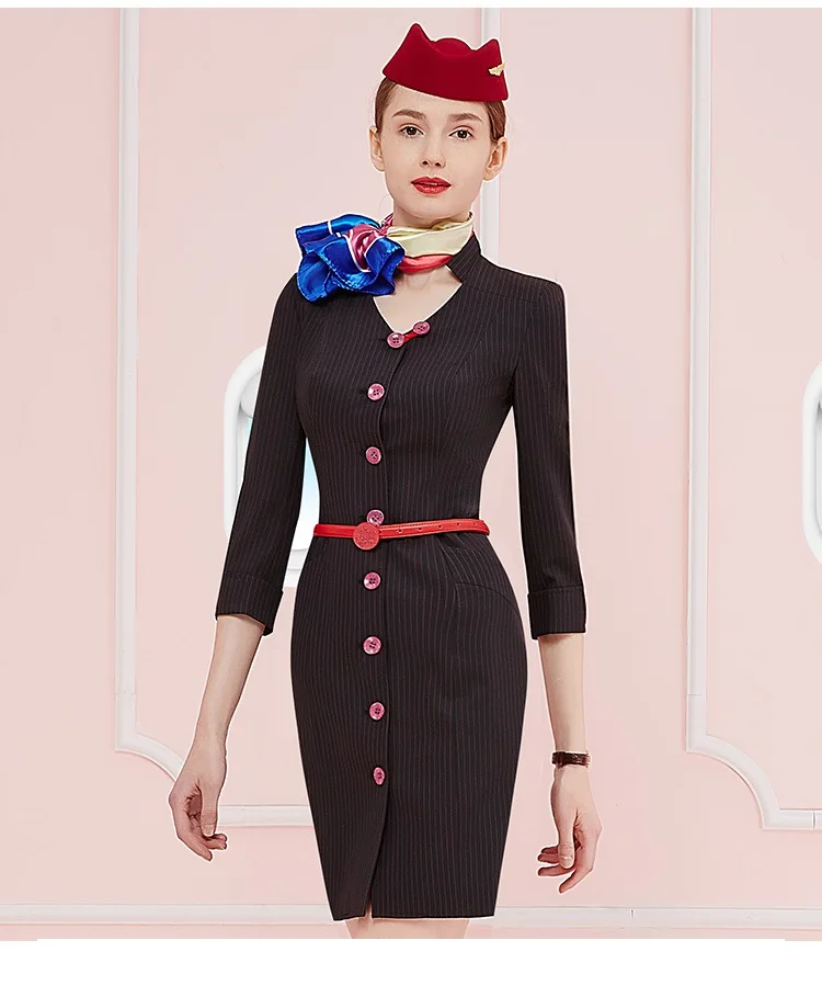 Aviation Stewardess Uniform Professional Suit Dress Aviation Clothing Beautician Sales Work Clothes Women
Aviation Stewardess Uniform Professional Suit Dress Aviation Clothing Beautician Sales Work Clothes Women