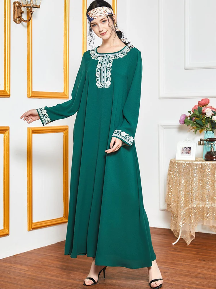 

Embroidery Abayas For Women India European Islamic Clothing Kaftan Abaya Dubai Turkey Muslim Hijab Dress Robe De Moda Musulmana