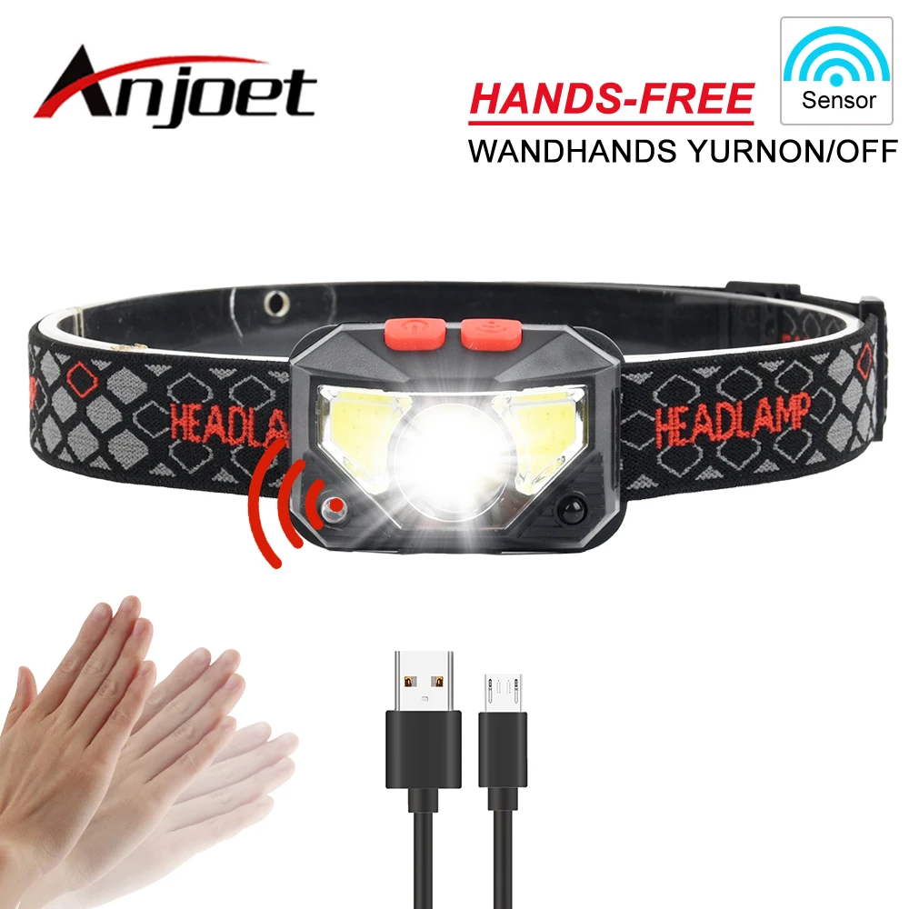 Anjoet LED Headlamp Motion Sensor head lamp LED headlight Torch Built-in battery inductive USB Rechargeable for Camping Hiking
Anjoet LED Headlamp Motion Sensor head lamp LED headlight Torch Built-in battery inductive USB Rechargeable for Camping Hiking