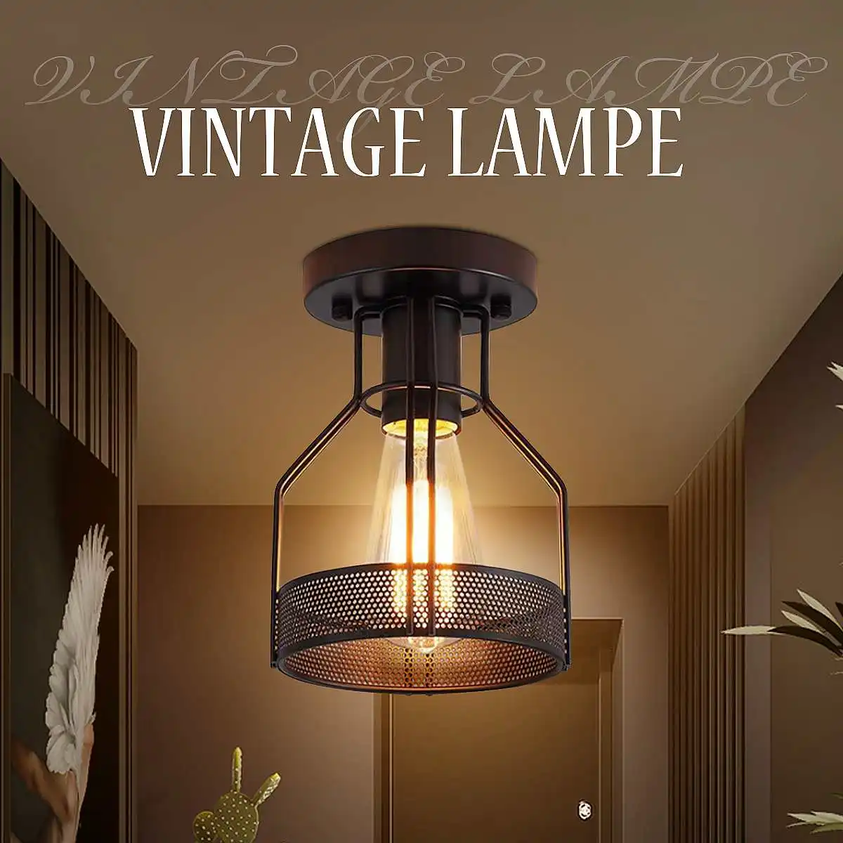 E27 Retro Ceiling Lights With bulb Vintage Ceiling Lamp LED Nordic Iron Home Decro Aisle Lights Loft Restaurant Decorative Lamps
E27 Retro Ceiling Lights With bulb Vintage Ceiling Lamp LED Nordic Iron Home Decro Aisle Lights Loft Restaurant Decorative Lamps