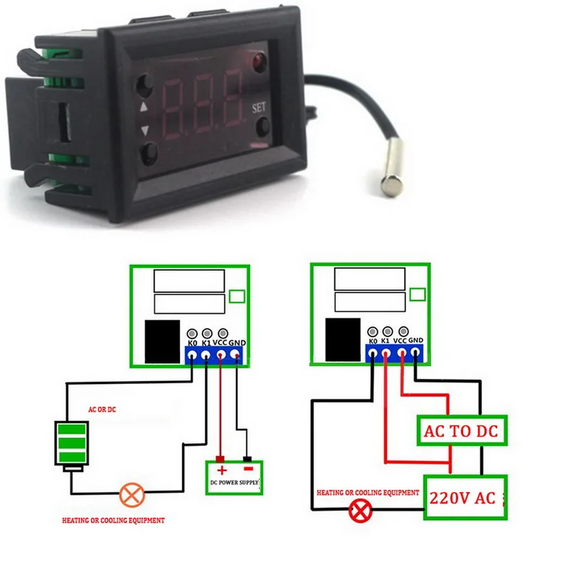 LED Display Digital Thermostat Temperature Controller DC 12V Regulator Thermoregulator Incubator NTC Sensor Meter
LED Display Digital Thermostat Temperature Controller DC 12V Regulator Thermoregulator Incubator NTC Sensor Meter