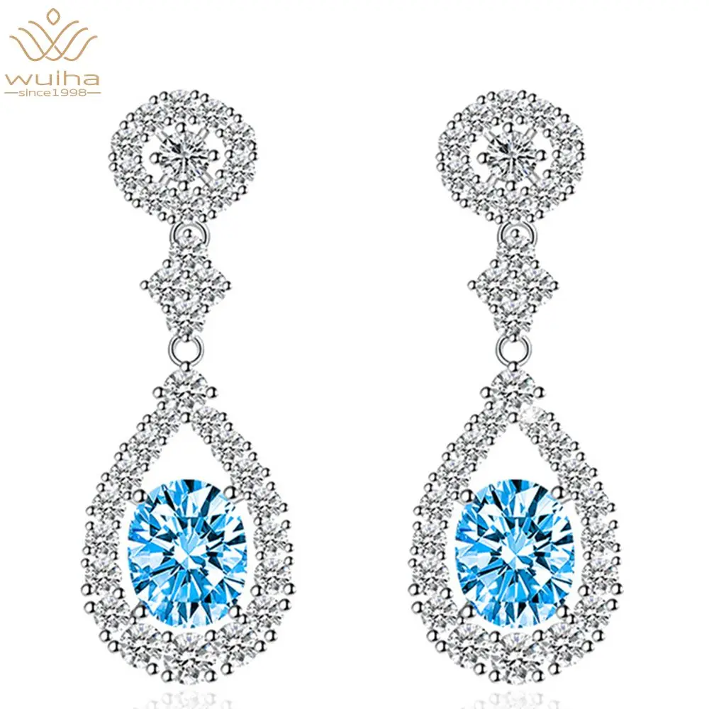 WUIHA Sparkling 100% 925 Sterling Silver Created Moissanite Aquamarine Citrine Pink Saphire Gemstone Drop Earrings Fine Jewelry
WUIHA Sparkling 100% 925 Sterling Silver Created Moissanite Aquamarine Citrine Pink Saphire Gemstone Drop Earrings Fine Jewelry