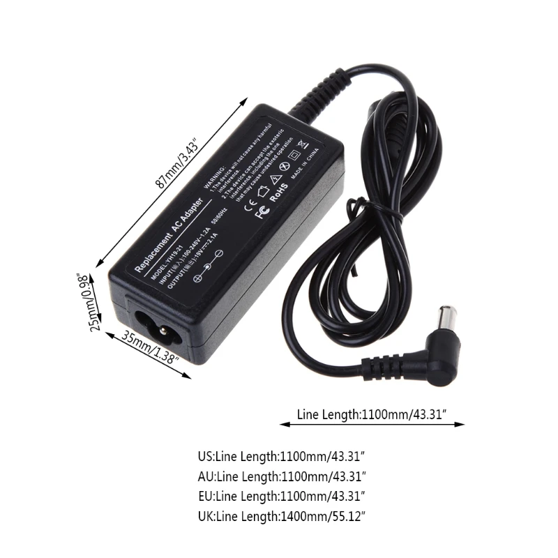 AC DC Power Supply Charger Adapter Cord Converter 19V 2.1A For LG Monitor LCD TV
AC DC Power Supply Charger Adapter Cord Converter 19V 2.1A For LG Monitor LCD TV