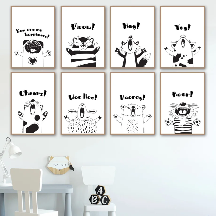 Sheep Fox Tiger Panda Pig Dog Bear Black White Wall Art Canvas Painting Nordic Posters And Prints Wall Pictures Kids Room Decor
Sheep Fox Tiger Panda Pig Dog Bear Black White Wall Art Canvas Painting Nordic Posters And Prints Wall Pictures Kids Room Decor