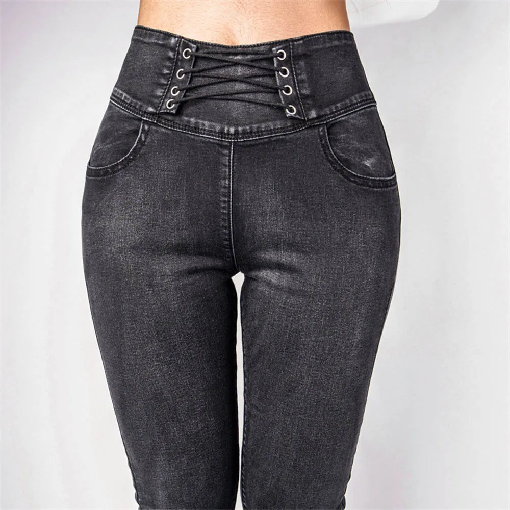 2021 Streetwear Gothic Jeans Woman High Waist Pants Casual Sexy Back Zipper Bandage Slim Long Trousers Goth Punk Office Lady
2021 Streetwear Gothic Jeans Woman High Waist Pants Casual Sexy Back Zipper Bandage Slim Long Trousers Goth Punk Office Lady