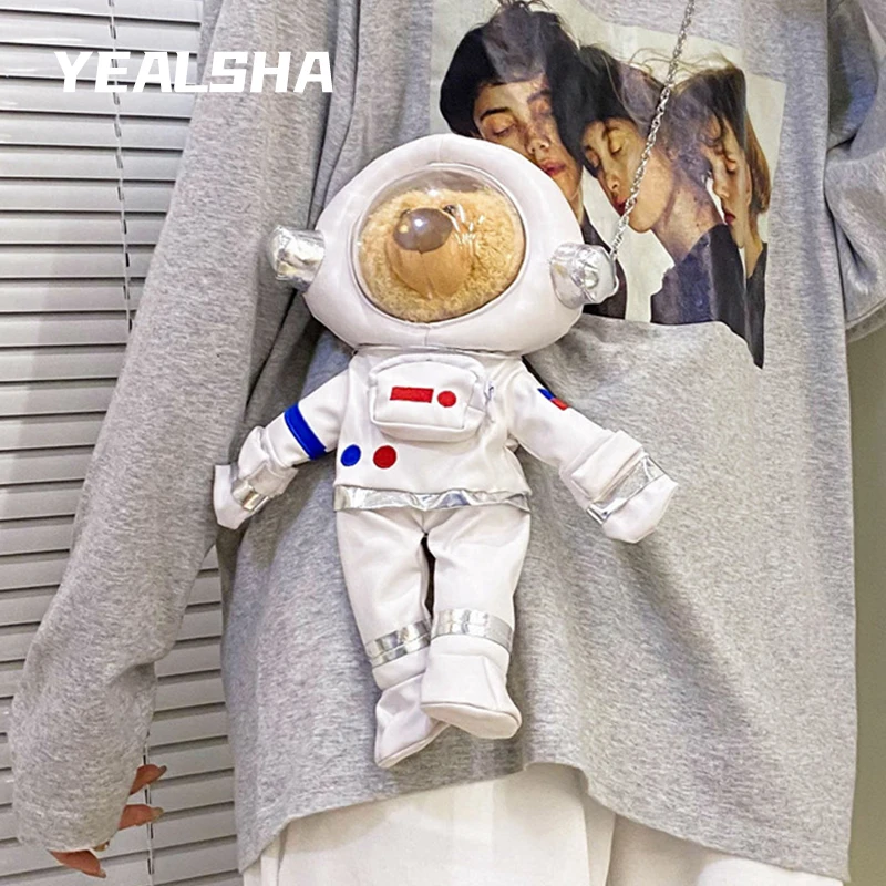 Trendy Fashion Space Bear Plush Shoulder Bag 2021 New Astronaut Doll Chain Messenger Bags For Women
Trendy Fashion Space Bear Plush Shoulder Bag 2021 New Astronaut Doll Chain Messenger Bags For Women