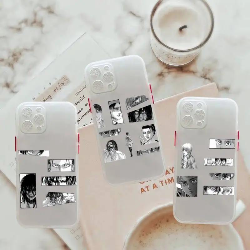 Attack on titan anime Phone Case For iPhone 12 11 Mini Pro XR XS Max 7 8 Plus X Matte transparent White Cover
Attack on titan anime Phone Case For iPhone 12 11 Mini Pro XR XS Max 7 8 Plus X Matte transparent White Cover