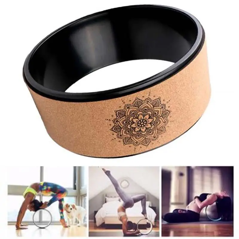 

Wood Yoga Wheel Pilates with Buddha Lotus Professional TPE Yoga Circles Gym Workout Back Training Tool Yoga Circles