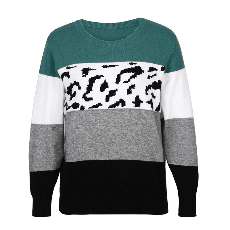 Women Fashion Leopard Sweater Autumn Winter Long Sleeve Pullover For Girls Leisure Loose Knitted Outerwear Patchwork Tops XA375F
Women Fashion Leopard Sweater Autumn Winter Long Sleeve Pullover For Girls Leisure Loose Knitted Outerwear Patchwork Tops XA375F