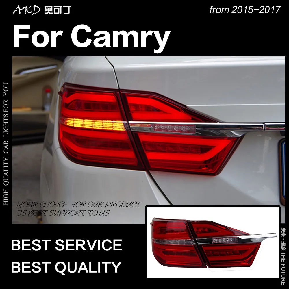 AKD Car Styling for Toyota Camry Tail Lights 2015-2017 New Camry V55 LED Tail Lamp LED DRL Signal Brake Reverse auto Accessories
AKD Car Styling for Toyota Camry Tail Lights 2015-2017 New Camry V55 LED Tail Lamp LED DRL Signal Brake Reverse auto Accessories
