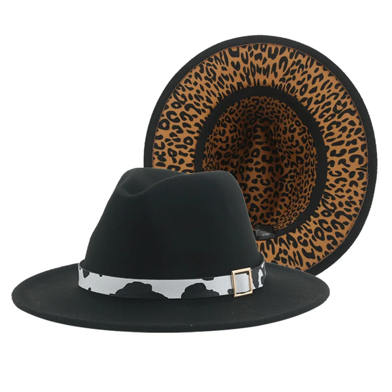 Hats for Women Fedoras Women Hat Leopard Patchwork Panama Winter Hats for Men Belt Vintage Cowboy Jazz Caps Sombreros De Mujer 
Hats for Women Fedoras Women Hat Leopard Patchwork Panama Winter Hats for Men Belt Vintage Cowboy Jazz Caps Sombreros De Mujer