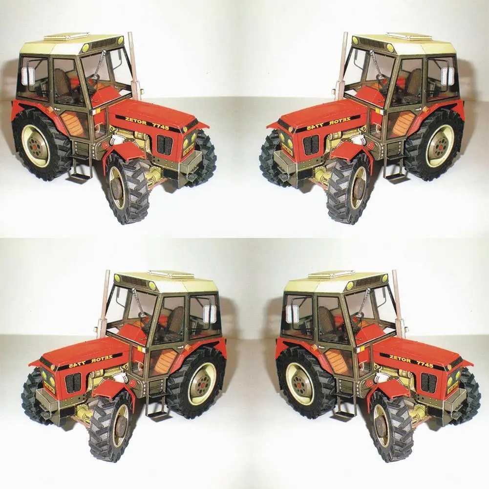 1:32 Diy Чешский Zetor 7745-7211 модель трактора карточка строительные