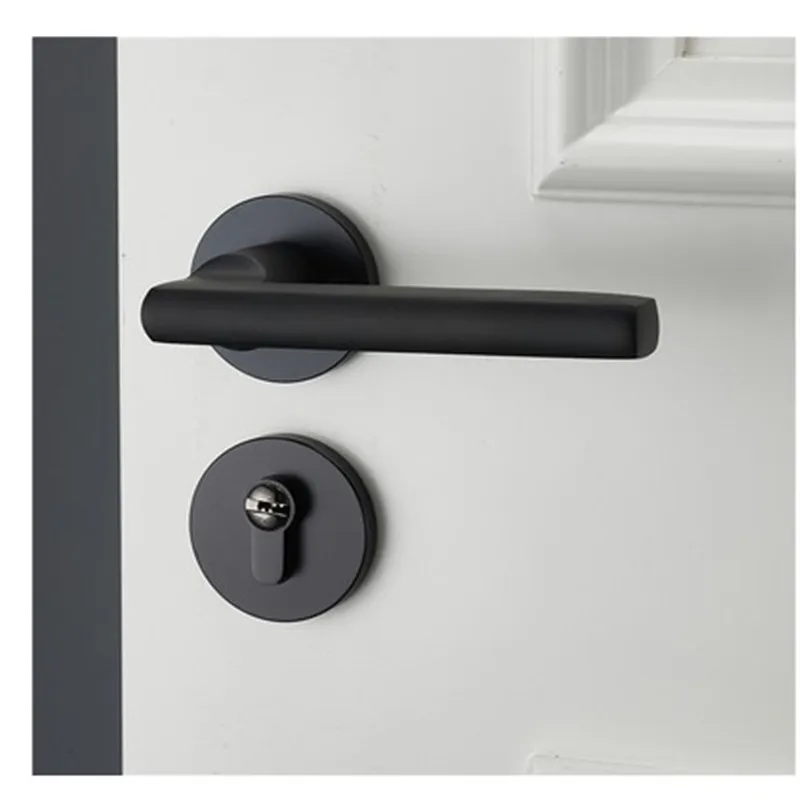 Black space aluminum door handle Interior / Bedroom door lock Split Silent door lock ,Door hardware
Black space aluminum door handle Interior / Bedroom door lock Split Silent door lock ,Door hardware