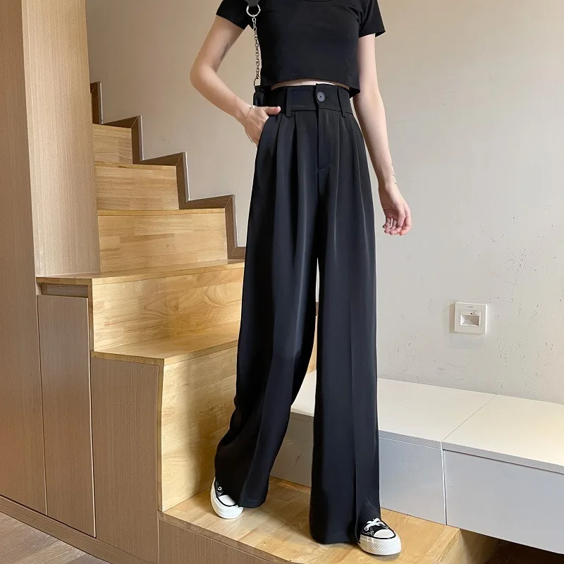 Black Suit Pants Women's Straight Loose Casual Pants 2021 New High Waist Slimming Drape Mop Pants Trendy Ins
Black Suit Pants Women's Straight Loose Casual Pants 2021 New High Waist Slimming Drape Mop Pants Trendy Ins