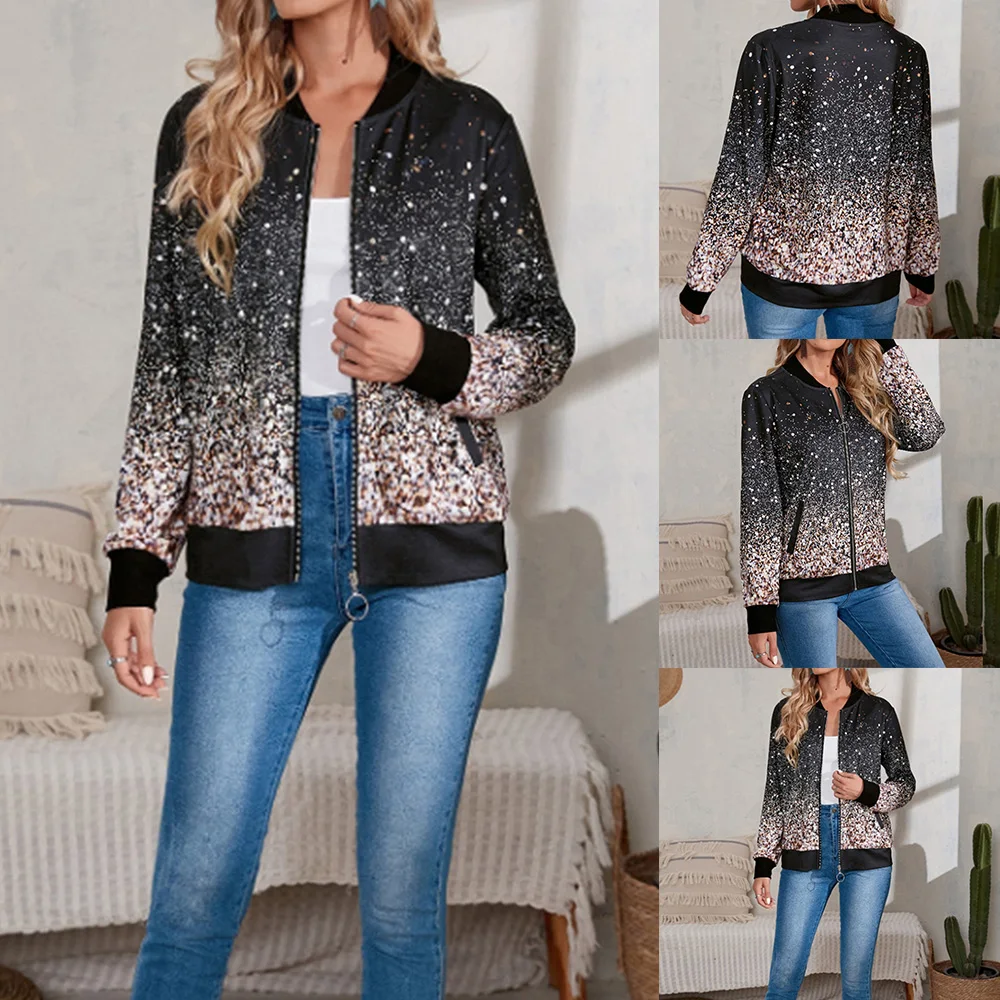Gradient Printed Ladies Outwear Coat And Jacket Stand-Up Women Top Blazer Patchwork Fashion Street Wear Female Blazer Clothes
Gradient Printed Ladies Outwear Coat And Jacket Stand-Up Women Top Blazer Patchwork Fashion Street Wear Female Blazer Clothes