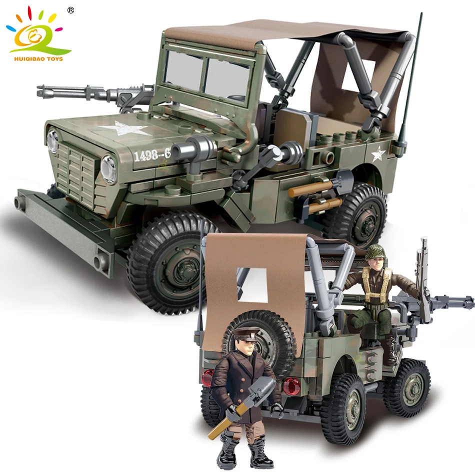 HUIQIBAO 475pcs Military Willis Infantry Car Building Blocks Off-Road Vehicle Toys Weapon WW2 City Soldier Army Figures Bricks
HUIQIBAO 475pcs Military Willis Infantry Car Building Blocks Off-Road Vehicle Toys Weapon WW2 City Soldier Army Figures Bricks