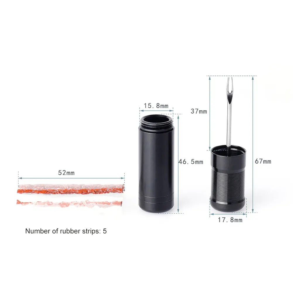Bicycle Tubeless Tire Repair Tool Tyre Drill Puncture for Urgent Glue Free Service Repair Optional 5/10 PCS Rubber Stripes
