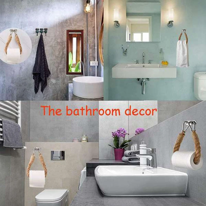4Pcs Nautical Rope Toilet Paper Holder Antique Industrial Wall-Mounted Towel Rack Bathroom Toilet Decoration CNIM Hot
4Pcs Nautical Rope Toilet Paper Holder Antique Industrial Wall-Mounted Towel Rack Bathroom Toilet Decoration CNIM Hot