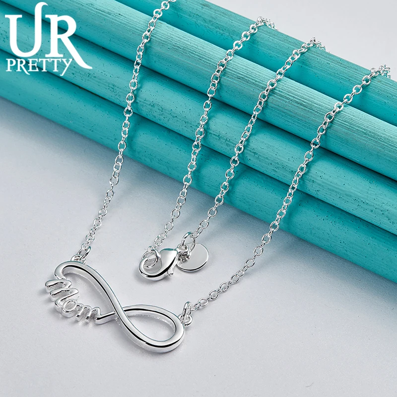 UPRETTY New 925 Sterling Silver Eight-Character Mom Necklace 18 Inch Chain For Woman Party Wedding Engagement Charm Jewelry Gift
UPRETTY New 925 Sterling Silver Eight-Character Mom Necklace 18 Inch Chain For Woman Party Wedding Engagement Charm Jewelry Gift