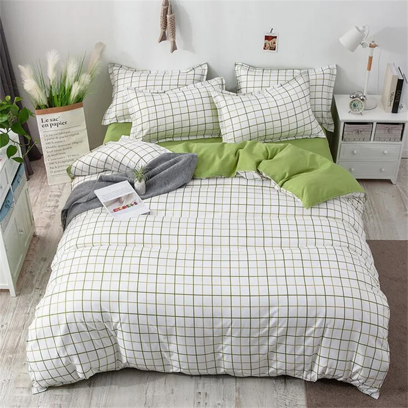 Classic Green Grid Bedding Set Fashion Duvet Cover Sets Flat Sheet Bed Linen Pillowcases for Child Adult Soft Bed Cover Sets
Classic Green Grid Bedding Set Fashion Duvet Cover Sets Flat Sheet Bed Linen Pillowcases for Child Adult Soft Bed Cover Sets