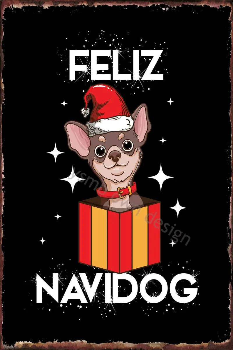 Жестяные пластины Chihuahua Feliz Navidog, Настенный декор, Ретро винтажный металлический знак, жестяной знак для искусства, кафе, паба, дома, клуба, му...
Жестяные пластины Chihuahua Feliz Navidog, Настенный декор, Ретро винтажный металлический знак, жестяной знак для искусства, кафе, паба, дома, клуба, му...