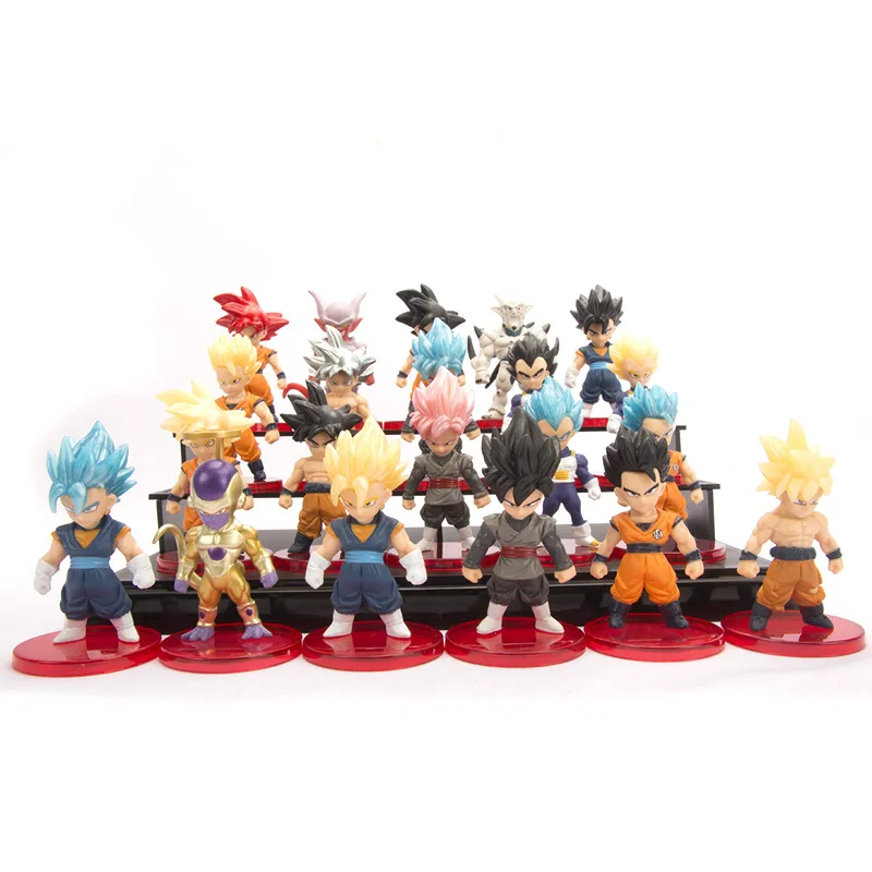 

1PCS Random style Dragon Ball Vegeta Frieza Goku Torankusu Majin Buu Broli Saiyan Roshi Anime Action Figures PVC Collection Gift