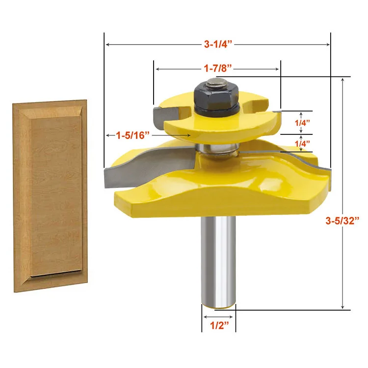 1PC 1/2" 12.7MM Shank Milling Cutter Wood Carving Raised Panel Ogee Router Bit With Backcutter Tenon Cutter Woodworking Tools
1PC 1/2" 12.7MM Shank Milling Cutter Wood Carving Raised Panel Ogee Router Bit With Backcutter Tenon Cutter Woodworking Tools