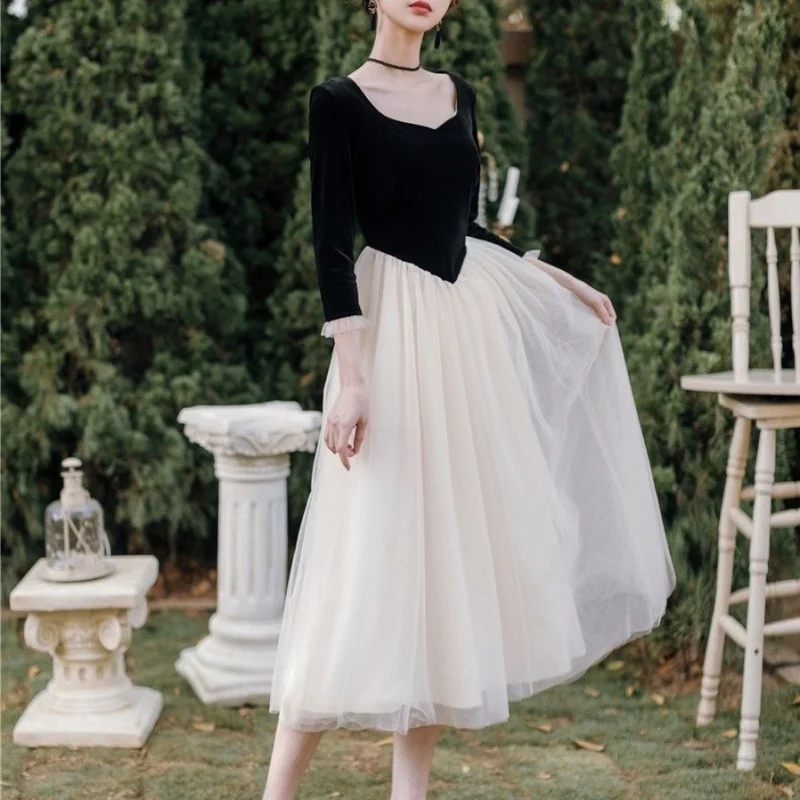 Women Princess Spring Elegant Sweet Velour Mesh V-Neck Party Prom Formal Evening Ball Gown Dress
Women Princess Spring Elegant Sweet Velour Mesh V-Neck Party Prom Formal Evening Ball Gown Dress