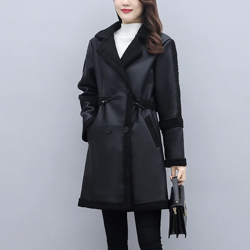 Женское пальто из овечьей шкуры, черное двубортное пальто с отложным воротником и большими карманами, шикарное зимнее меховое пальто, женск...
Женское пальто из овечьей шкуры, черное двубортное пальто с отложным воротником и большими карманами, шикарное зимнее меховое пальто, женск...