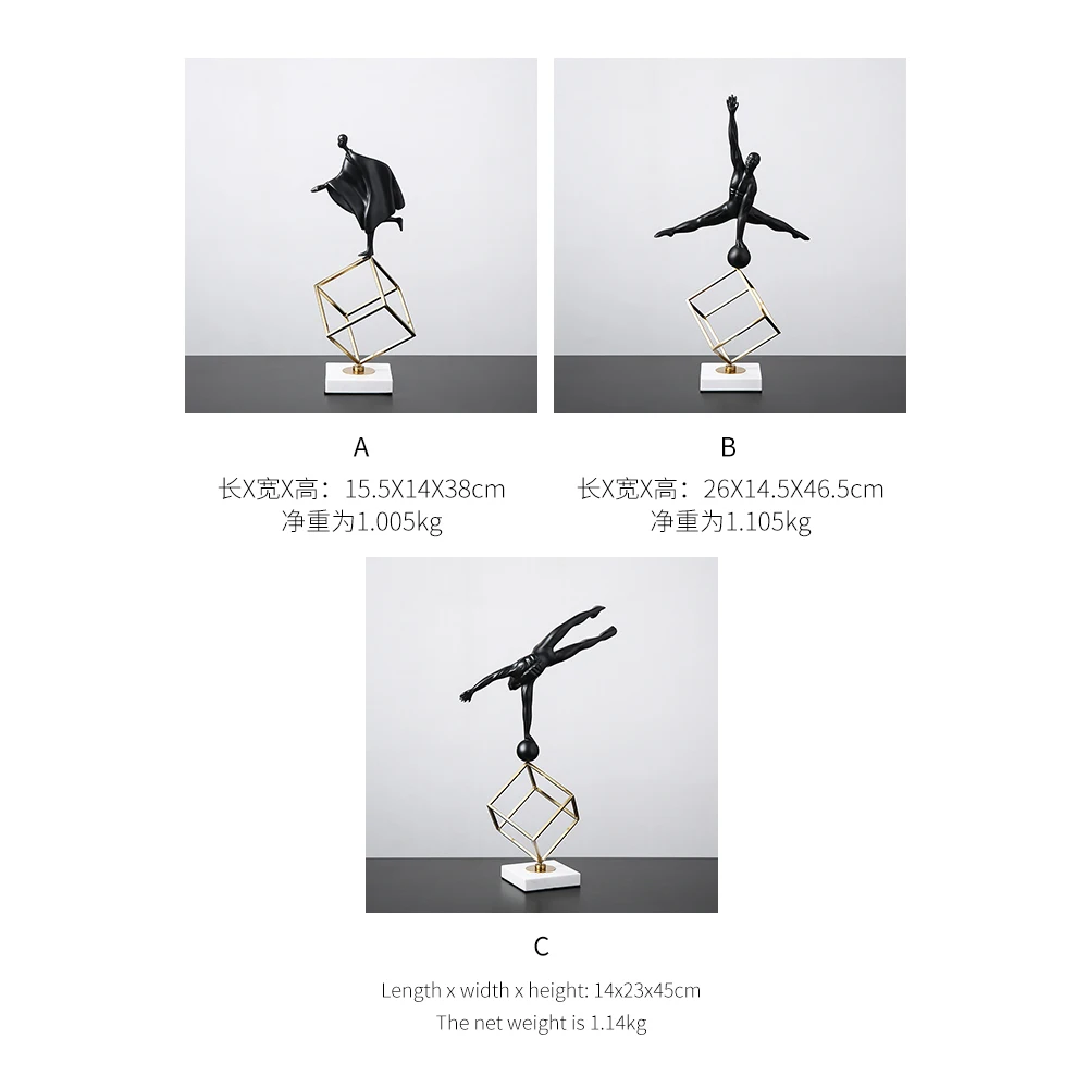 Creative resin figure art statue modern style home sports decoration sculpture office living room desktop decoration accessories
Creative resin figure art statue modern style home sports decoration sculpture office living room desktop decoration accessories