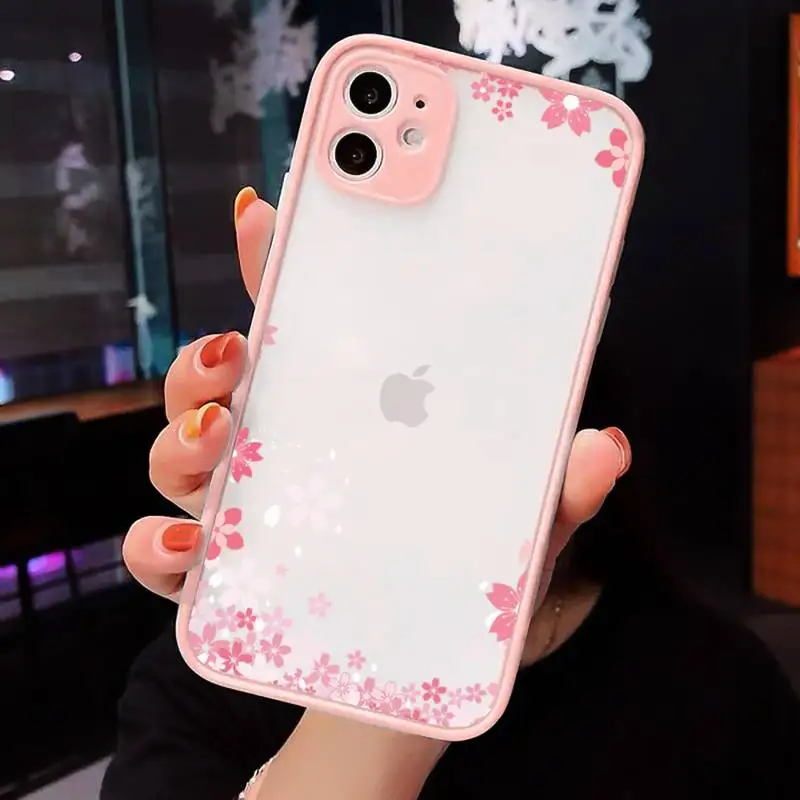 Cute flower Bumper Girl petals Phone Case For iPhone 12 11 Mini Pro XR XS Max 7 8 Plus X Matte transparent Pink Back Cover
Cute flower Bumper Girl petals Phone Case For iPhone 12 11 Mini Pro XR XS Max 7 8 Plus X Matte transparent Pink Back Cover
