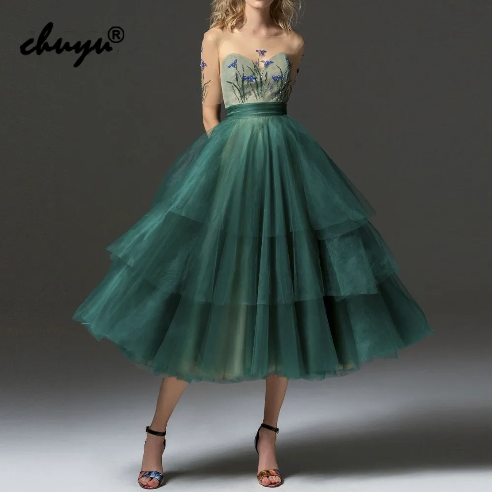Dark Green Muslim Evening Dresses Tiered Illusion Islamic Dubai Saudi Arabic Evening Gown Prom Dress
Dark Green Muslim Evening Dresses Tiered Illusion Islamic Dubai Saudi Arabic Evening Gown Prom Dress