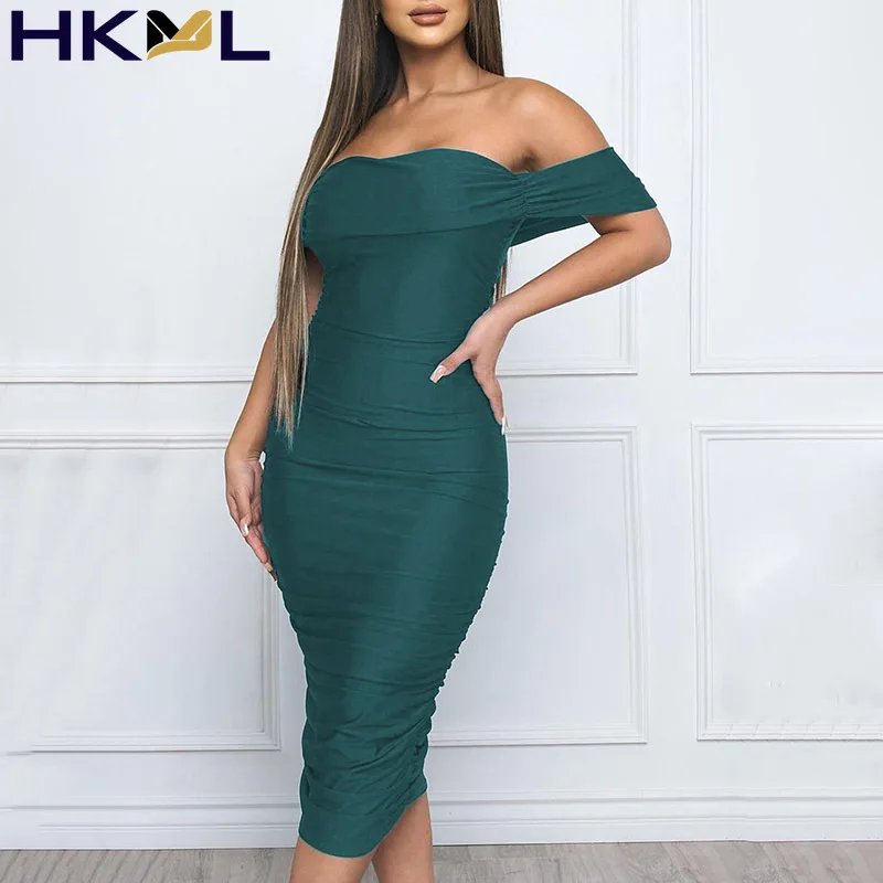 Women Sexy Robes New Skinny Short Sleeve Solid Elegant Ball Gowns Fashion Off Shoulder Ruched 2021 Spring Festival Party Dress
Women Sexy Robes New Skinny Short Sleeve Solid Elegant Ball Gowns Fashion Off Shoulder Ruched 2021 Spring Festival Party Dress