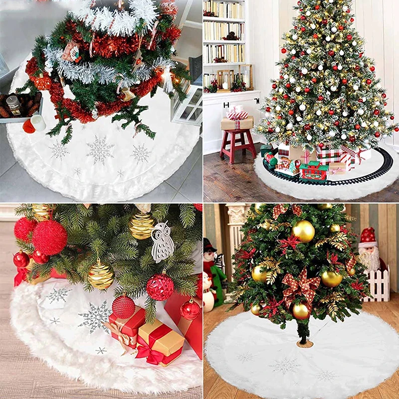 Pure White High Quality Christmas Tree Skirt with Thick Faux Fur Snowflake Christmas Tree Carpet Xmas Decorations 120cm Big Size
Pure White High Quality Christmas Tree Skirt with Thick Faux Fur Snowflake Christmas Tree Carpet Xmas Decorations 120cm Big Size