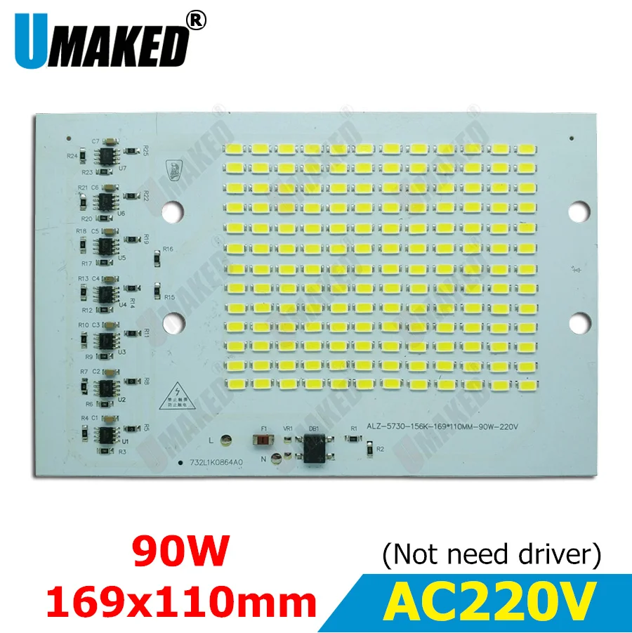 Реальный ватт 90 Вт 169x110 мм переменный ток 220 В PCB smd интегрированный IC драйвер не