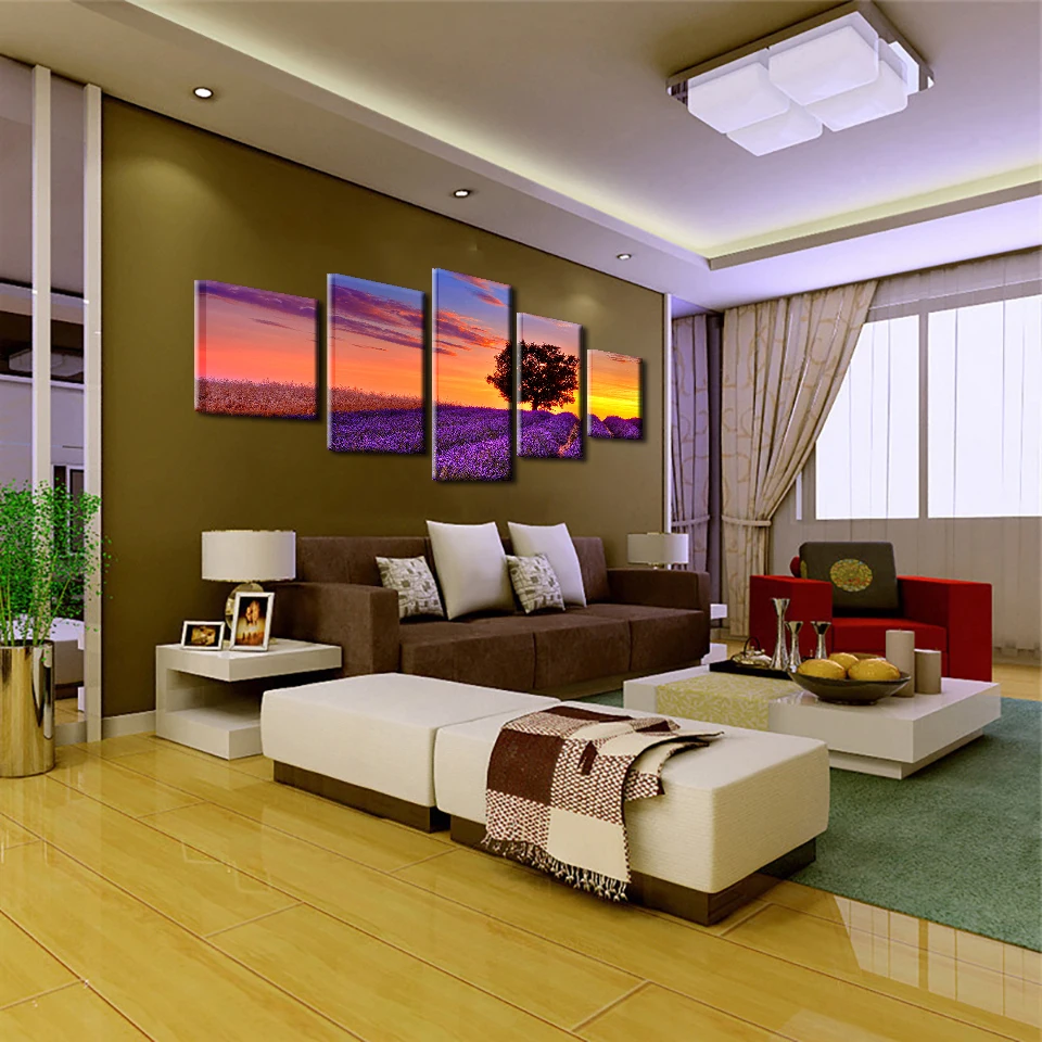 Canvas HD Prints Pictures Home Decor Framework 5 Pieces Sunset Glow Purple Lavender Fields Landscape Paintings Wall Art Posters
Canvas HD Prints Pictures Home Decor Framework 5 Pieces Sunset Glow Purple Lavender Fields Landscape Paintings Wall Art Posters