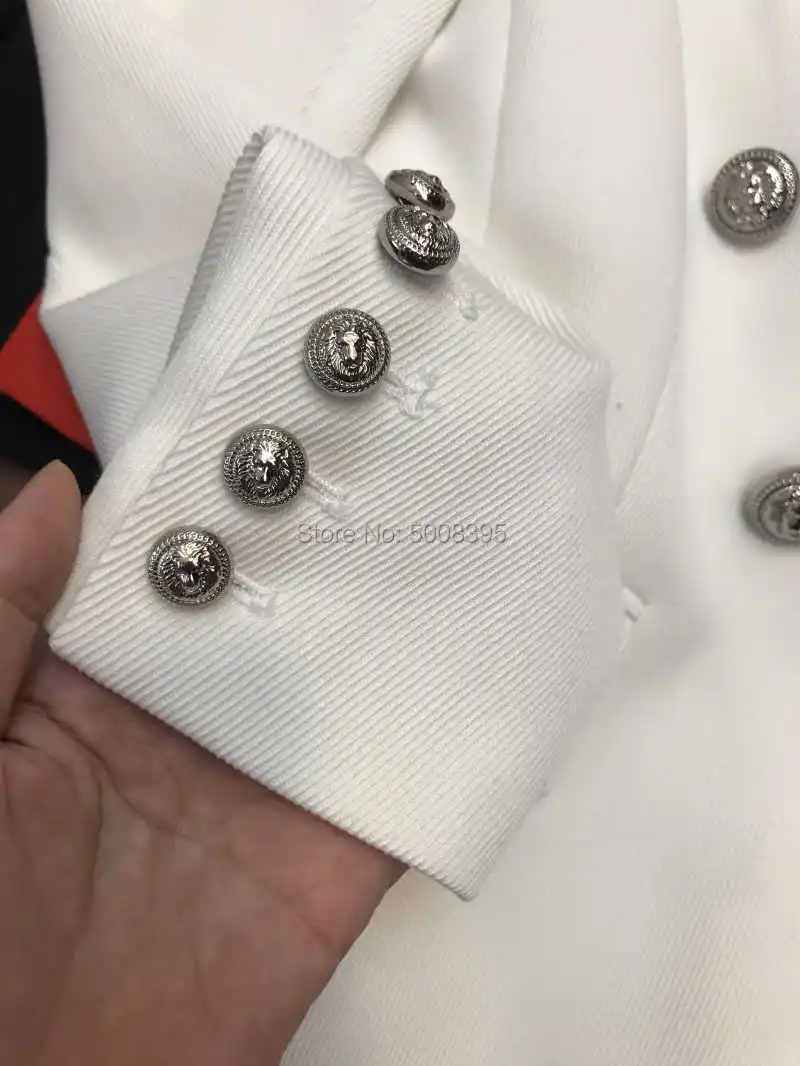 TOP QUALITY !!!! Classic White Black Double Breasted Twill Blazer Suit Silver EMBOSSED BUTTONS For Woman 2021 Autumn NEW
TOP QUALITY !!!! Classic White Black Double Breasted Twill Blazer Suit Silver EMBOSSED BUTTONS For Woman 2021 Autumn NEW