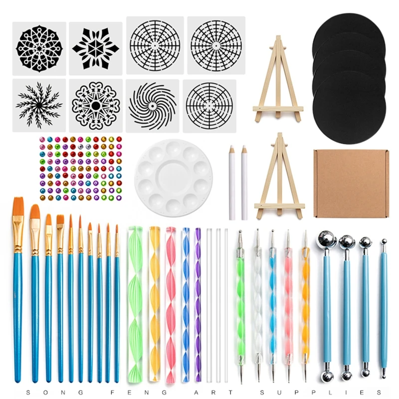 45pcs Mandala Dotting Tools for Painting Rock Stone Stencil Acrylic Stick Brush Pen Gem Sticker Easel Palette 85DD
45pcs Mandala Dotting Tools for Painting Rock Stone Stencil Acrylic Stick Brush Pen Gem Sticker Easel Palette 85DD